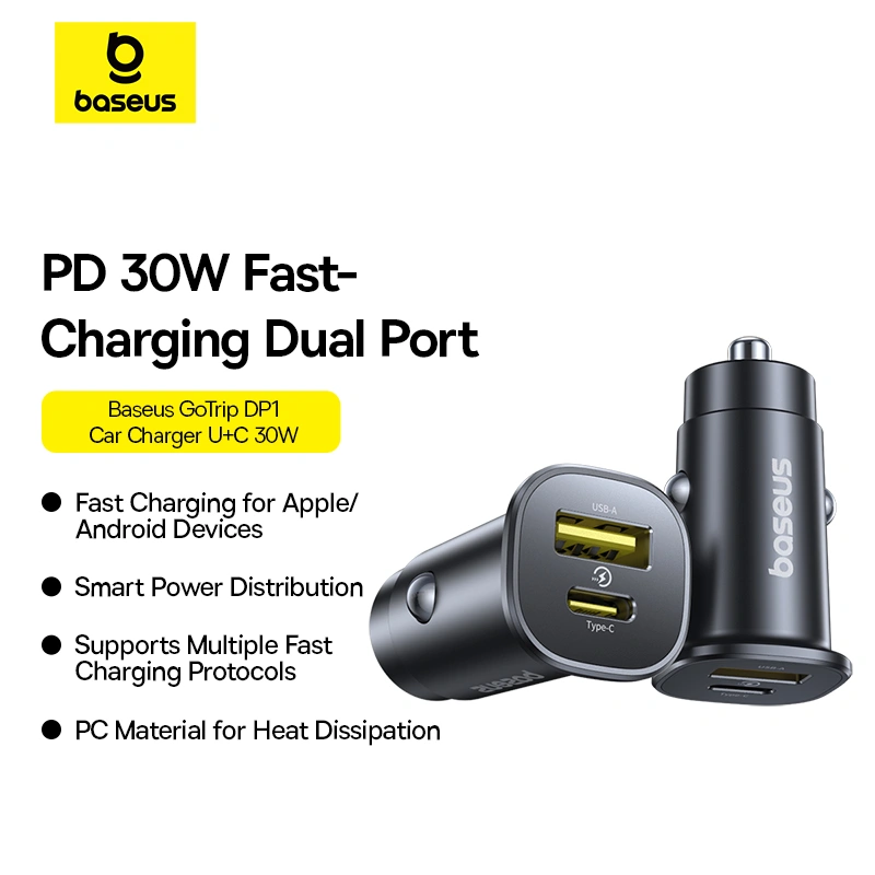 Baseus GoTrip DP1 Car Charger C+U 30W - Image 12
